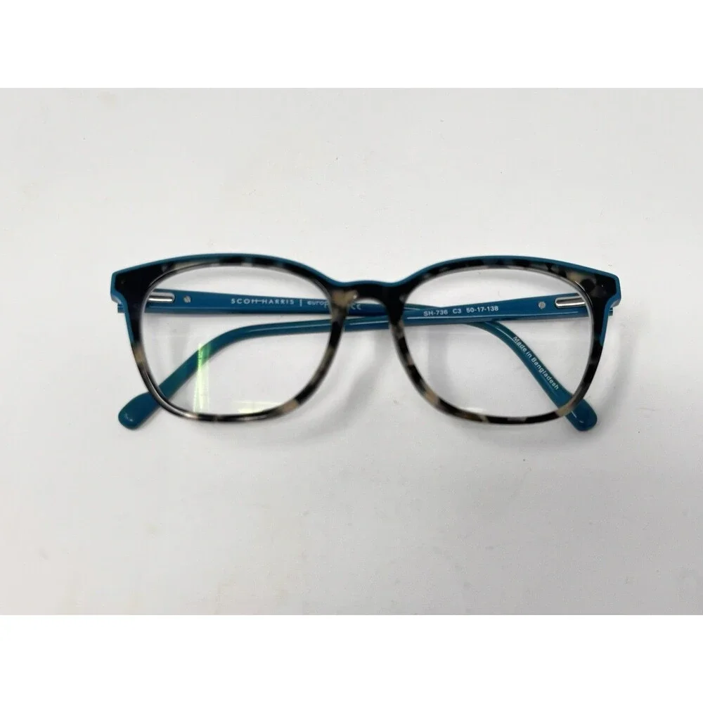 Scott Harris SH-736 Eyeglass Frames Only 50-17-138 Teal C3 Authentic